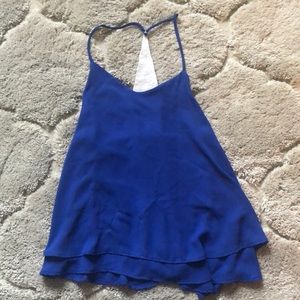 Ruffled halter top with beaded back